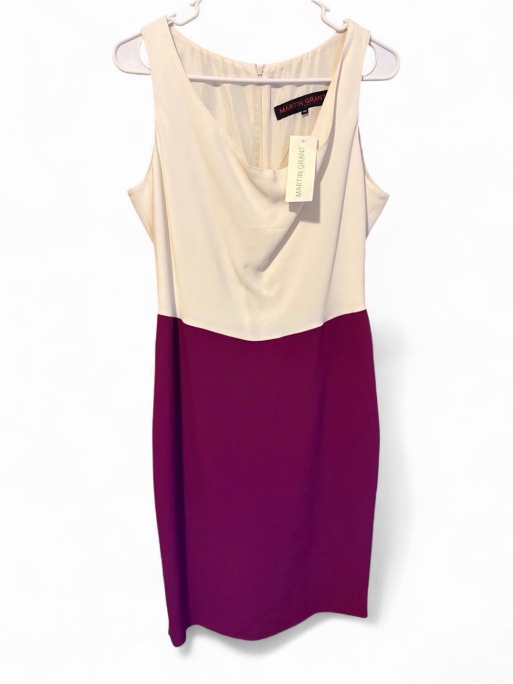 NWT Martin Grant Paris US 10 42 color block purple and white women’s dress